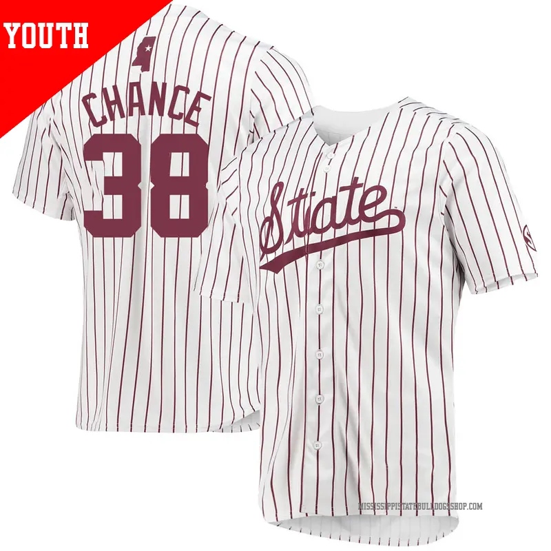 Youth ＃38 Bryce Chance Mississippi State Bulldogs Replica White Baseball Jersey